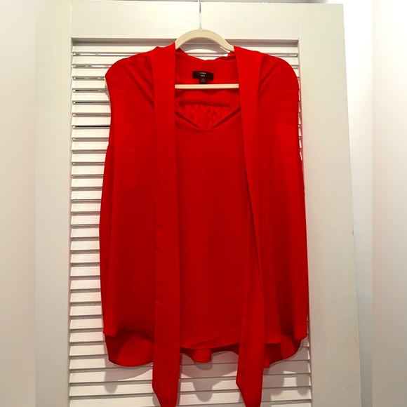 J. Crew Tops - J. Crew Red Tie Sleeveless Blouse 2X